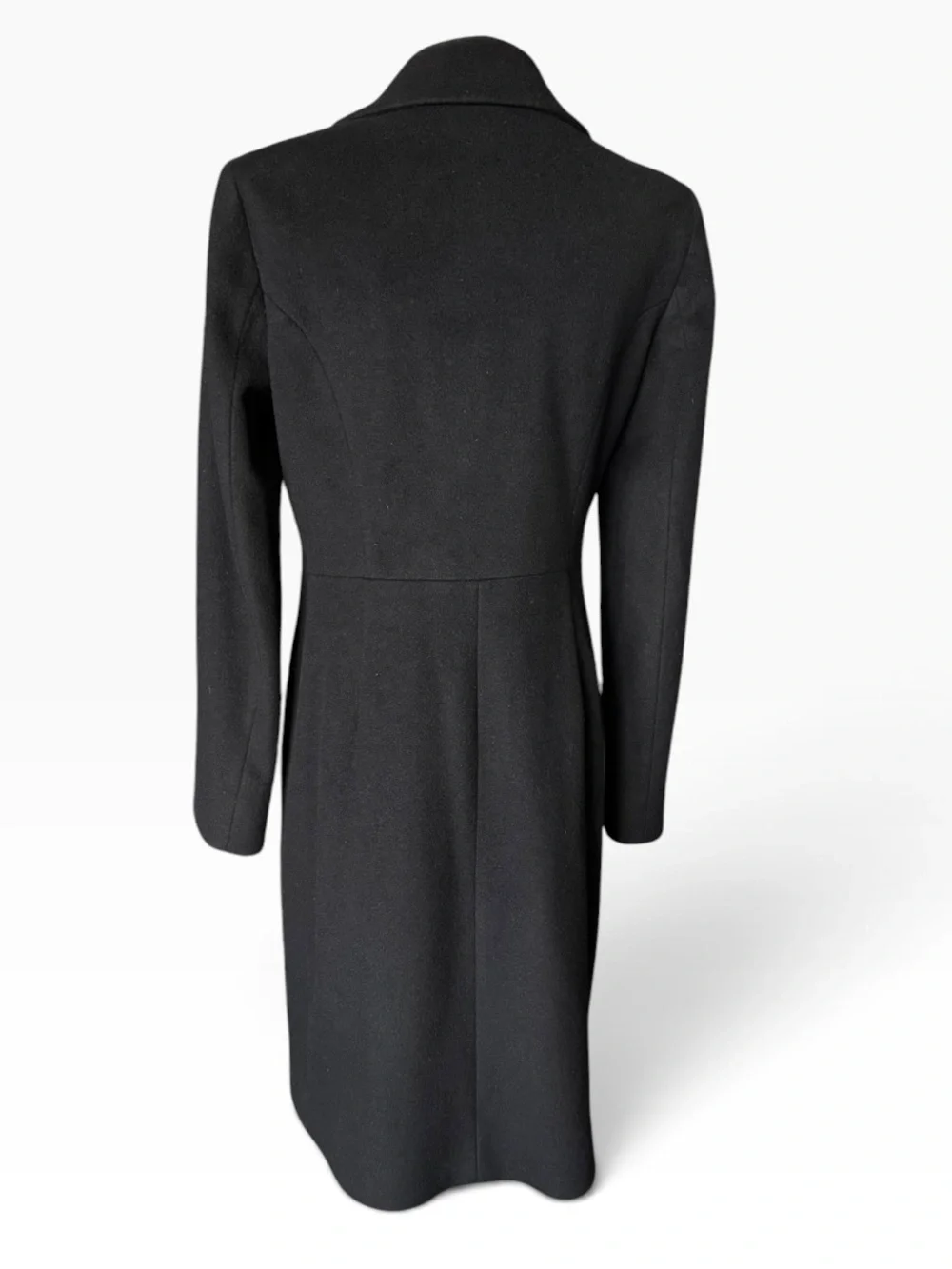Cinzia Rocca Due Black Wool Cashmere Coat Size 4